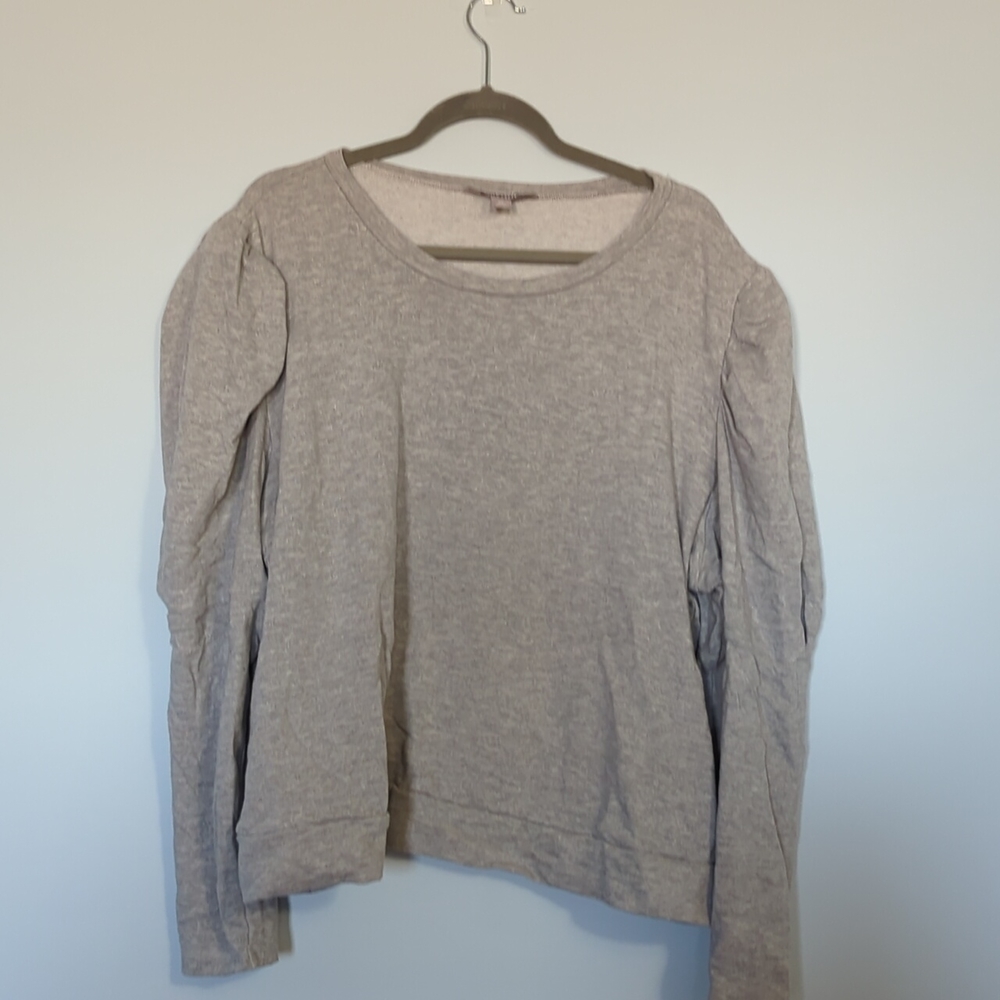 Plus Size Gray Puff Sleeve Sweater Soft!